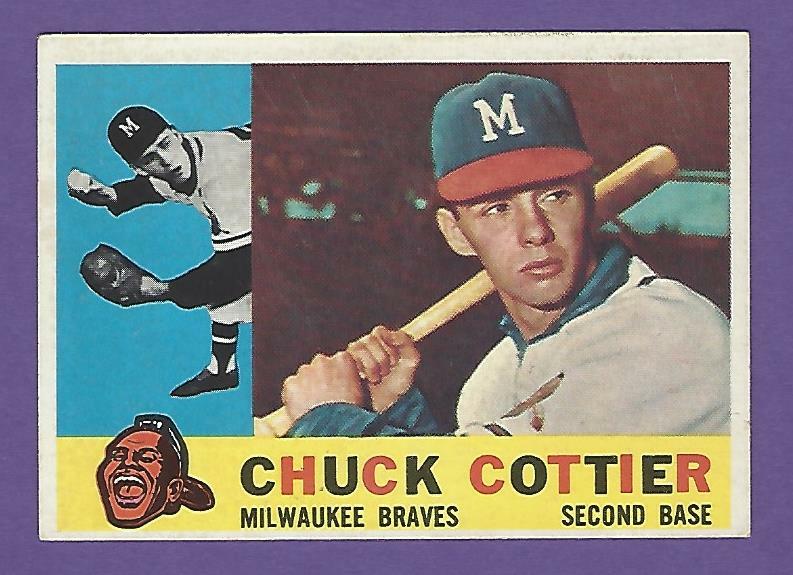 1960 Topps - #417  Chuck Cottier RC - Milwaukee Braves - ExMt