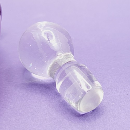 Vintage GORGEOUS Red Glass Round Perfume Bottle Clear Stopper 7" - Picture 8 of 10