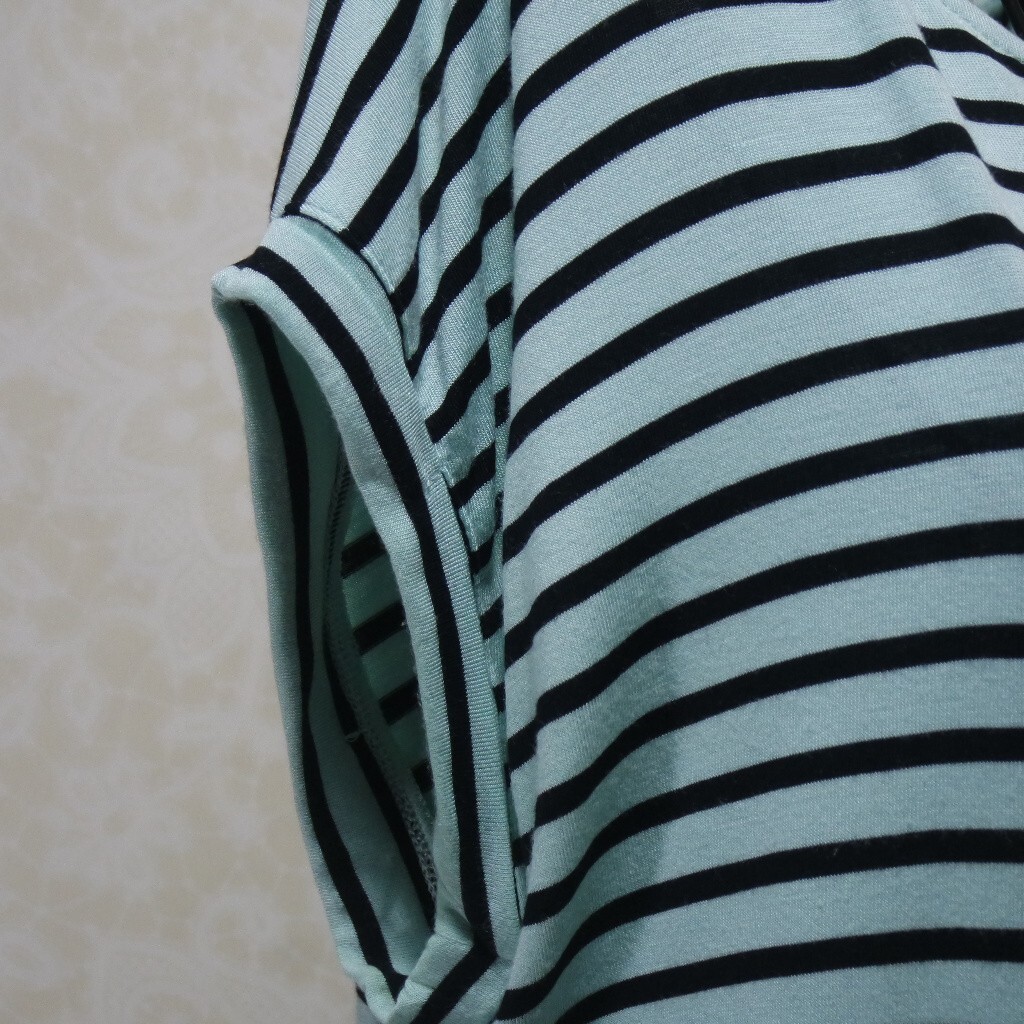 Apt.9 Blue Striped Split Layered Back Blouse - image 2