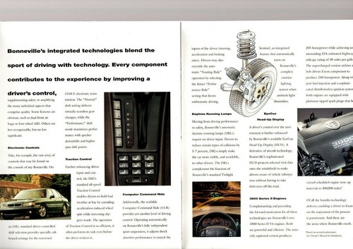 1996 Pontiac BONNEVILLE Brochure / Catalog with Color Chart: SE, SSE, SSEi, i - Picture 4 of 5
