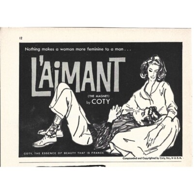 LAimant Perfume Coty France Advertisement 1950s Vintage Print Ad