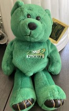 1998 Brett Favre 4 Premium Limited Treasures Beanie Bear Green Bay Packers C3