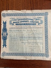 International Brick Company Ltd 1928 250 Shares