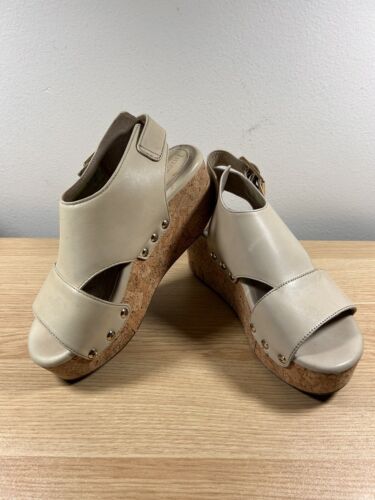 Bussola Womens Size 38 EU 7 US Mansfield Maggie Platform Cork Wedge Sling back - Picture 1 of 12