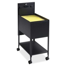 Black Metal Letter File Cabinet Rolling Storage Mobile Cart Organizer Filing