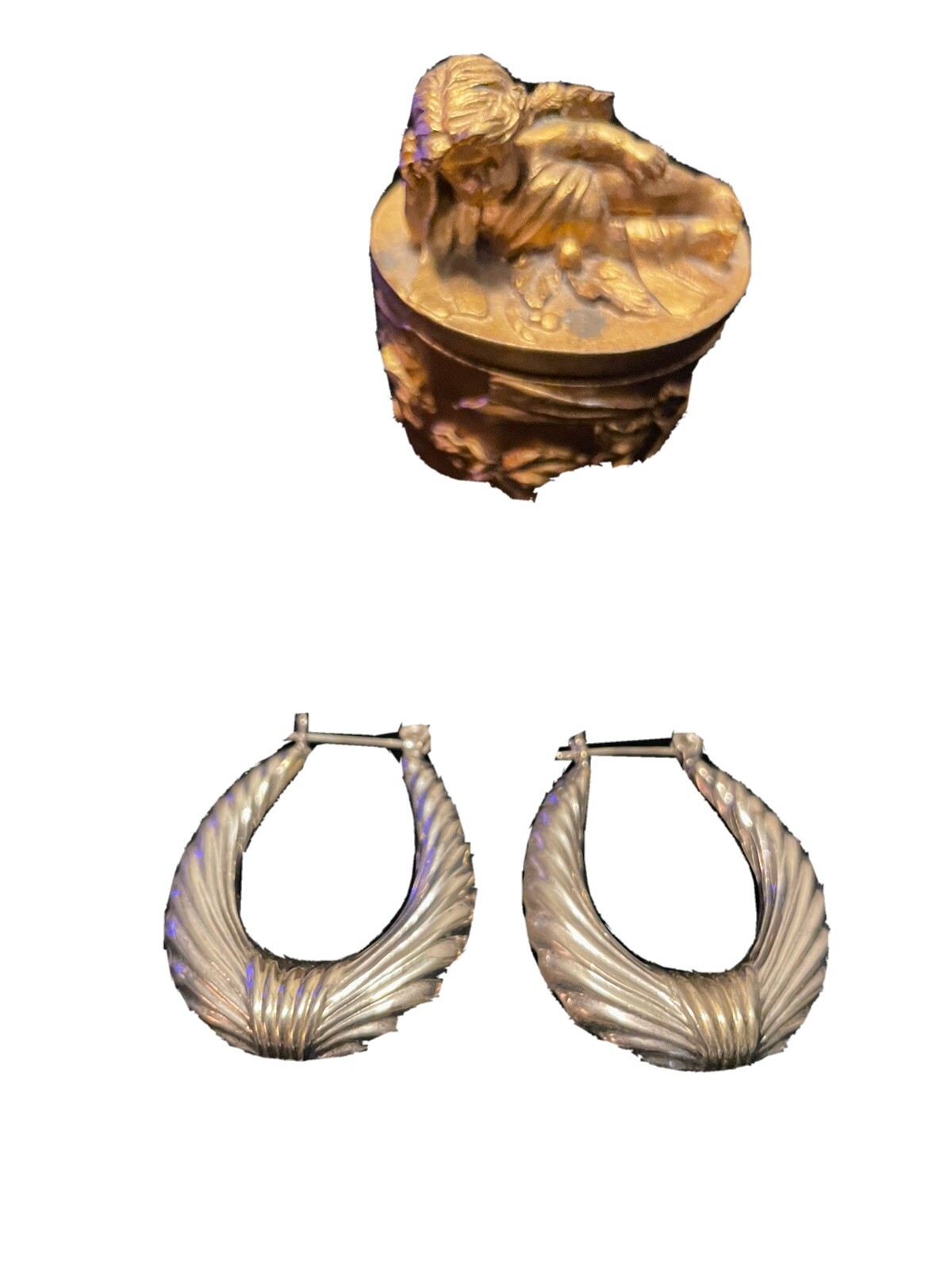 COSTUME GOLD HOOP EARRINGS Gem