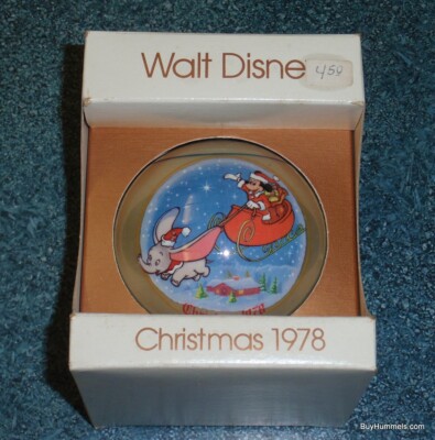 Walt Disney 1978 Schmid Christmas Ornament Mickey Mouse & Dumbo Collectible Gift