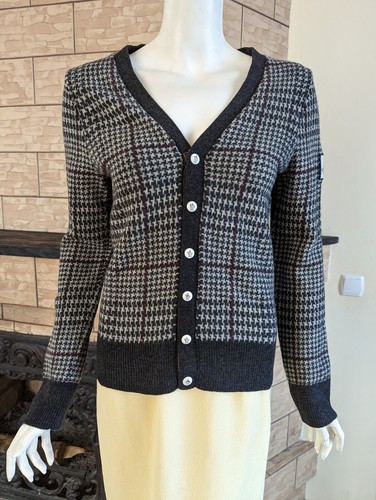 Moncler Gamme Bleu vintage cardigan wool houndstooth prin Size M - 第 9/18 張圖片