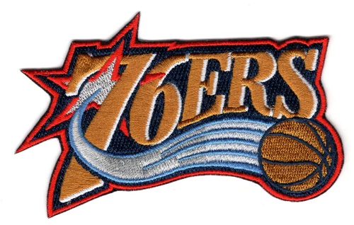 Philadelphia 76ers 4" Lt Blue Retro Iron On Embroidered Patch~ Free Tracking! - product listing photo