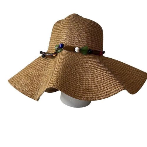 New Women's straw hat 50+ khaki sunhat summer vacation beach resort
