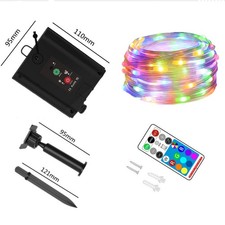 For Outdoor Solar LED Strip Lights Bluetooth Music Sync RGB Room Light Remote.