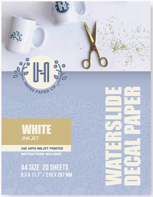Hayes Paper Co. Waterslide Dec al Paper Inkjet WHITE - Dec al Paper Inkjet Prin.