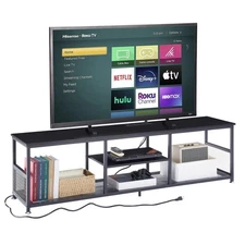 TV Stand with Power Outlets for Televisions up to 75Inch, 62" Media Entertain...