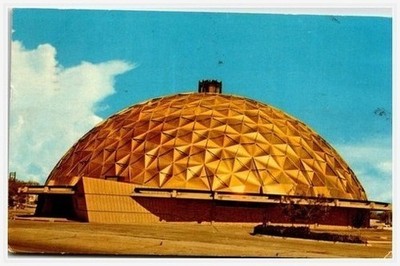 OKC Geodesic Dome View! 1963 Mirro-Krome Tulsa Postmarked Bank Card, Golden