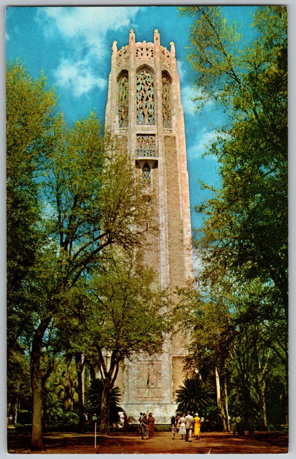 Vtg Postcard Singing Tower Bok Tower Lake Wales, FL 1950s