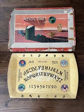 Vintage HASKELITE Mystic Tray Ouija Board Game HASKO Wood Planchette with Box!