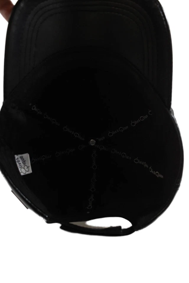 Gorra de béisbol ajustable Olive & Piqué para mujer de cuero sintético negra talla OS Foto 3 de 4
