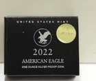 2022-S Proof $1 American Silver Eagle Box, OGP & COA