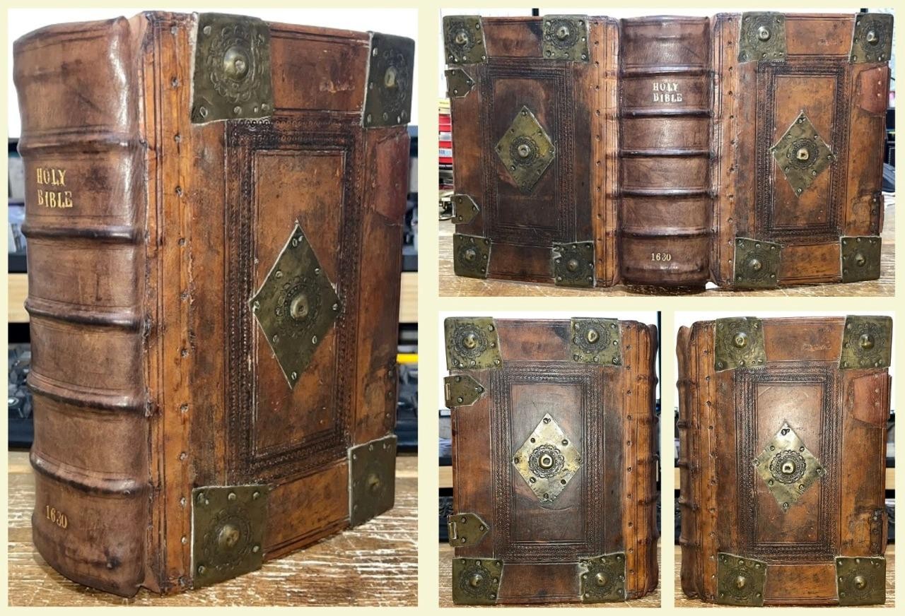 1630 1st Cambridge King James Holy Bible STUNNING PERIOD BINDING. Scripture