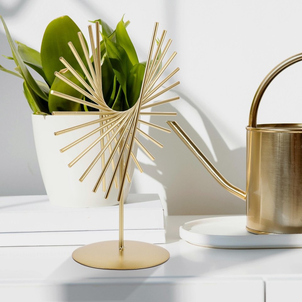 Decor Statue Accent Modern Desk Sculpture Metal Table Sign Office ...