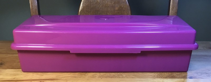 ALPHA Cassette Plastic Storage Case~ Stackable ~Holds 15 Tapes ~Purple/Fuchsia