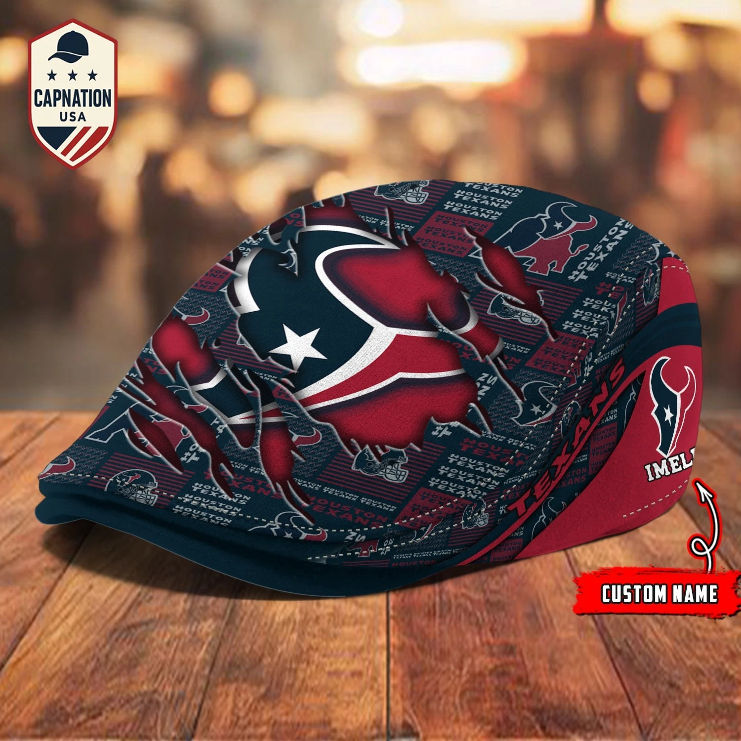 Houston-Texans Jeff Cap football Newsboy Cap Golf Cap Driving Hat for Men