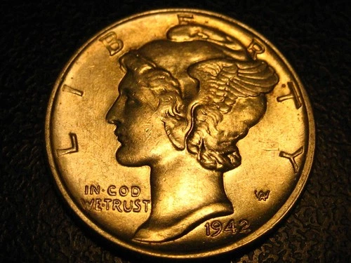 1942-P 90% Silver Mercury Head Dime CHOICE BU             ^^^^^^