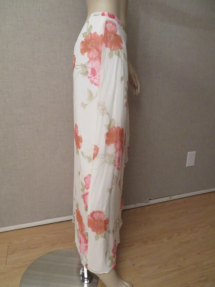 Maxi Falda Larga Envolvente De Colección Ann Taylor Noche Floral Años 90’s 100% Seda Talla 6 S Nueva Sin Etiquetas Foto 4 de 4