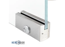 FHC 2-1/2" Square Patch Rail 9-1/2" Long Lock for 1/2" Glass Brushed Stainless