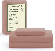 100 Organic Cotton Twin Sheet Set, Soft  Comfy Premium Bedding