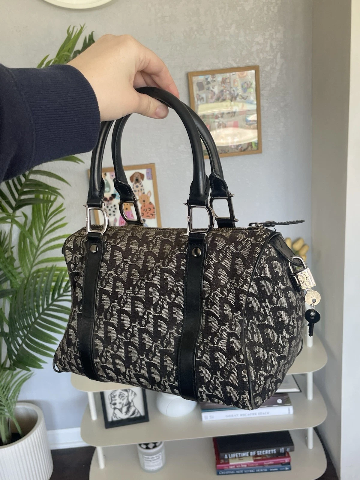 Sac à main Christian Dior Trotter Oblique Boston Bag avec dust bag et carte authentique