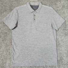 Vuori Polo Shirt Mens Medium Gray Heather Performance Short Sleeve Athletic