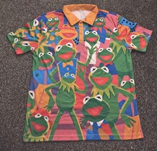 Kermit The Frog Muppet Show Miss Piggy Mens POLO Shirt Multicoloured EXTRA LARGE