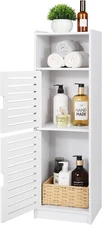 Bathroom Floor Cabinet,Small Bathroom Storage Corner Floor Cabinet with Door and