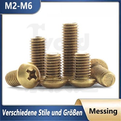 Linsenkopf Schrauben M2 M2.5 M3 M4 M5 M6 Messing Kreuzschlitzschrauben/Bolzen
