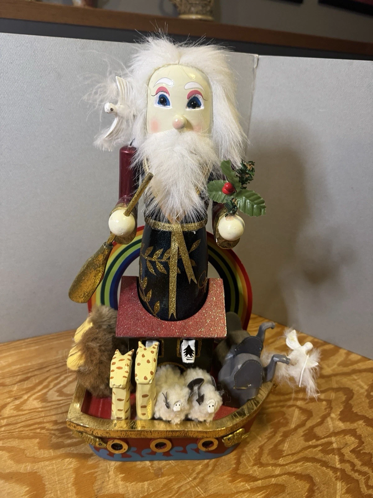 Vintage 15" Noah's Ark Christmas Nutcracker Holiday Bombay Company with Animals