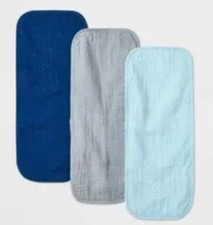 Cloud Island Muslin Burp Cloths 3-Pack Oeko-Tex Certified One Size Blue Gray