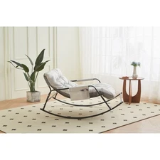 Modern Upholstered Gliding Rocking Recliner Accent Chair for Living Room