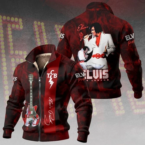 Elvis Presley Thick Knit Fleece Jacket Hot - product listing photo