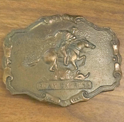 Pony Express Horse Rider Western Americana Belt Buckle