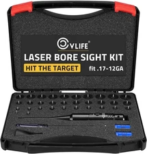 Professional Laser Bore Sight Kit with 32 Adapters Fit 0.17 to 12GA Calibers, Re