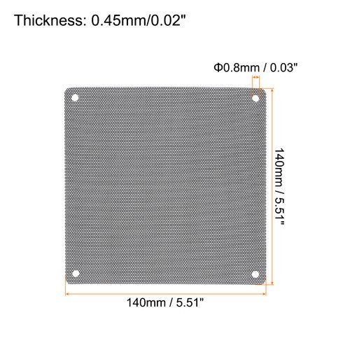 6PCS PC Dust Filter 140x140mm Magnetic Computer Cooler Dustproof Mesh Black - Afbeelding 2 van 4