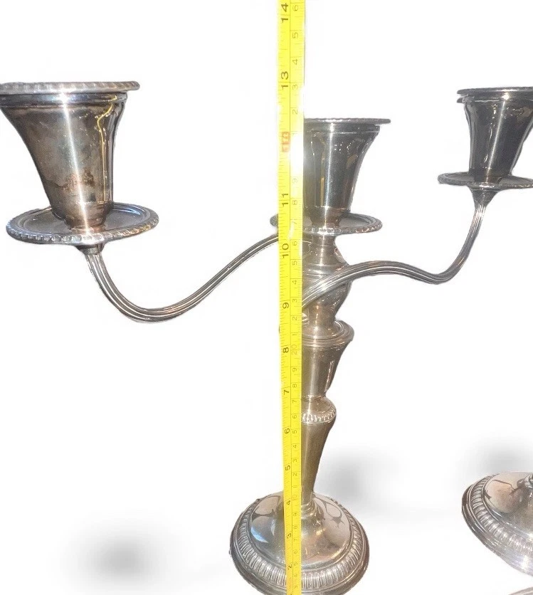 Candelabro Birks Regency Plate plateado 12” de alto y 13” de ancho EP cobre (2) Foto 2 de 4