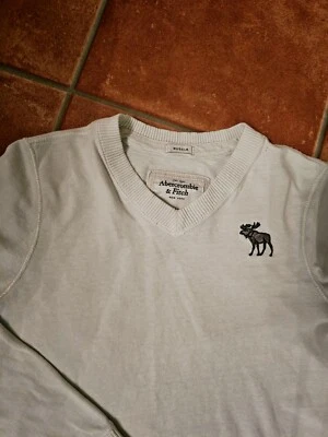 👕 abercrombie fitch 👕 Pullover V-Ausschnitt Gr.S hellgrau ♥️ Neu ♥️ - Bild 1 von 2