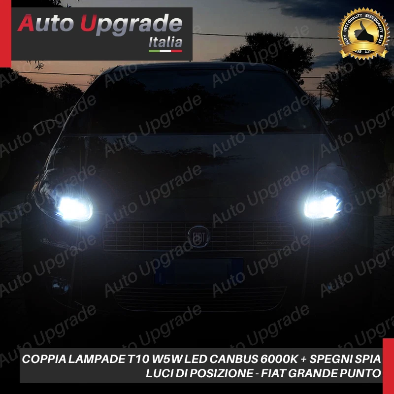 COPPIA LUCI DI POSIZIONE LED PER GRANDE PUNTO T10 W5W CANBUS NUOVO MODELLO - Immagine 3 di 3