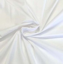 Solid Poly Cotton White Lining Fabric By The Yard 60" inch