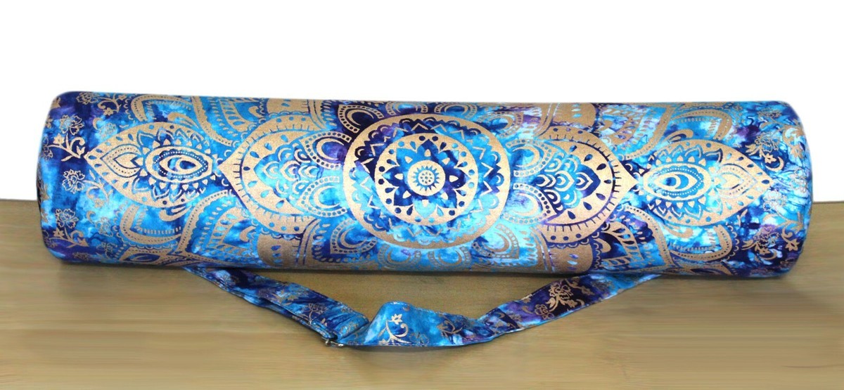 Purple Tie Dye Locust Tree Cotton Yoga Mat Carrier Bag With