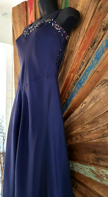Rebecca Taylor art deco bias cut navy blue 100% silk slip dress Sz 4 | eBay
