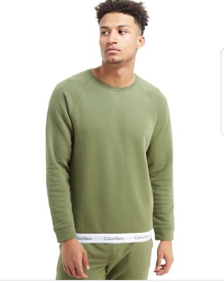 Calvin Klein Pullover Khaki Calvin Klein APPLIQUE CREW NECK