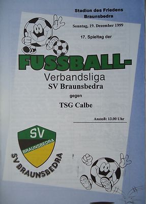 Programme 1999/00 SV Braunsbedra-TSG Calbe